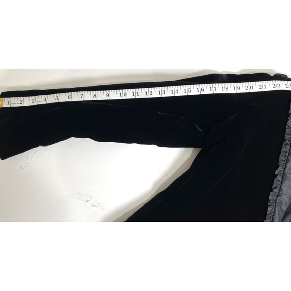 Velvet Jacket Size 42 Black Ruffled Collar Made In Italy Elegant Women's Blazer - Picture 10 of 15